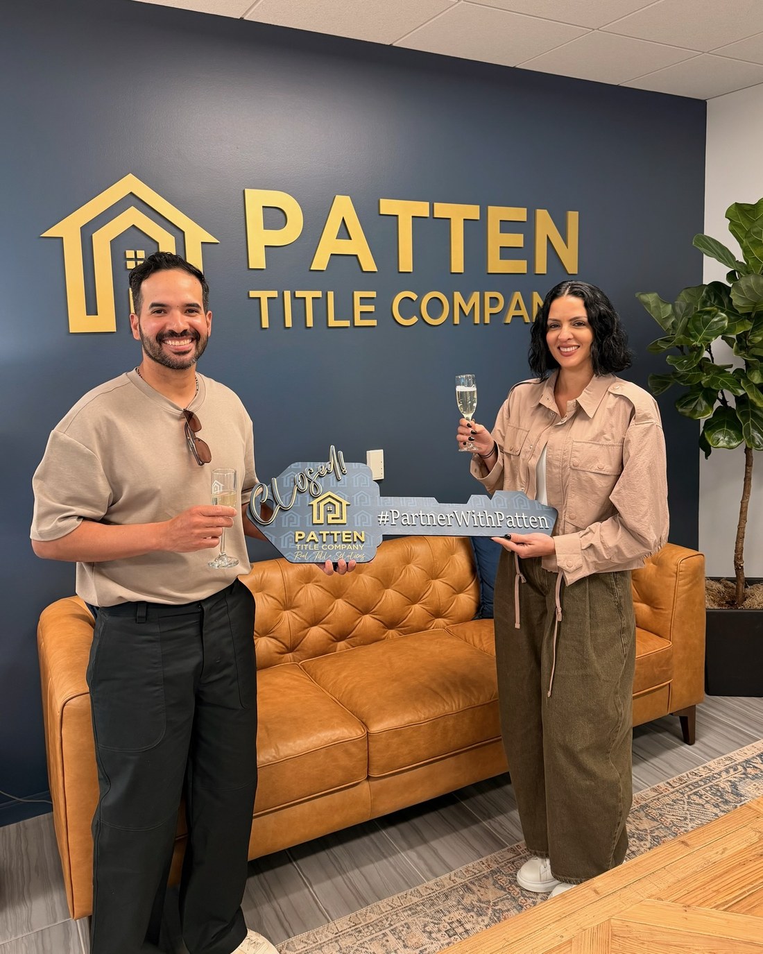 A closing celebration at Patten Title Company